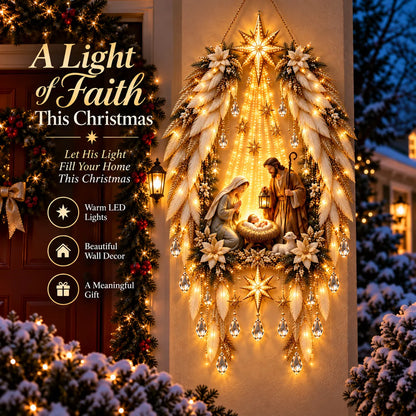 👼 3D Heavenly Angel Wings Nativity Light✨ – Lighted Christmas Wall Decor  ✈️