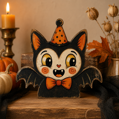 👻🔥Vintage Halloween Wooden Character Tabletop Deco