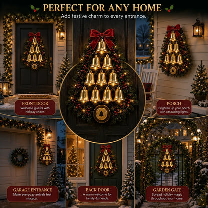 🔥😍🔔 Christmas Bell Cascade Doorbell– Light-Up Holiday Chime Door Decor 🎄