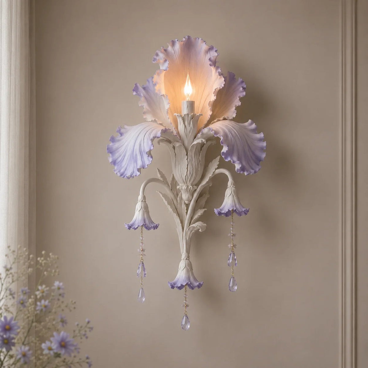 🕯️Enchanted Iris Bloom Wall Sconce