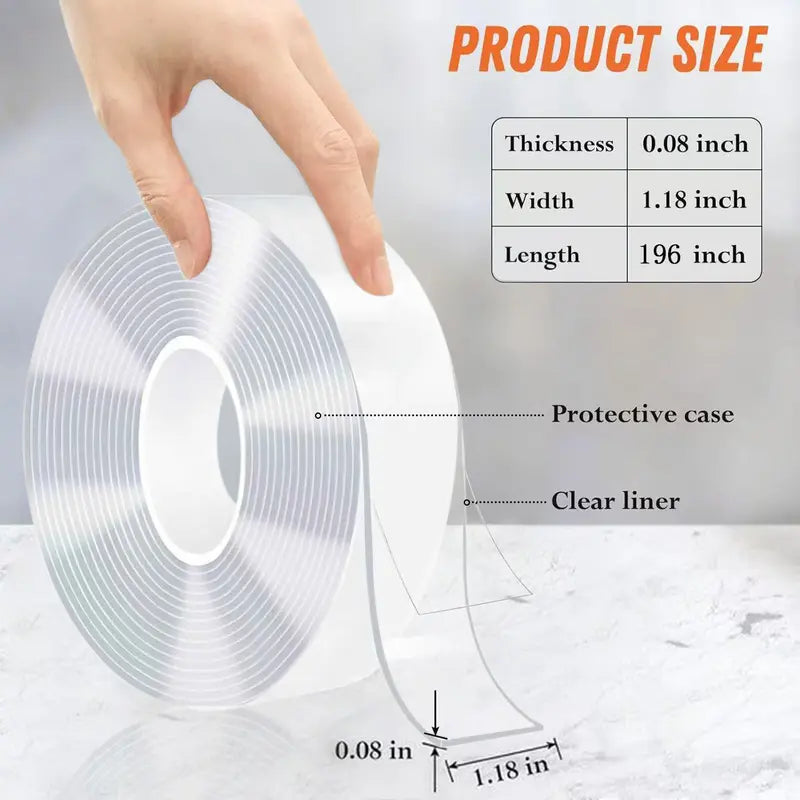 ✨Extra Large Double Sided Tape , Clear & Tough Nano Tape, Multipurpose Mounting Tape