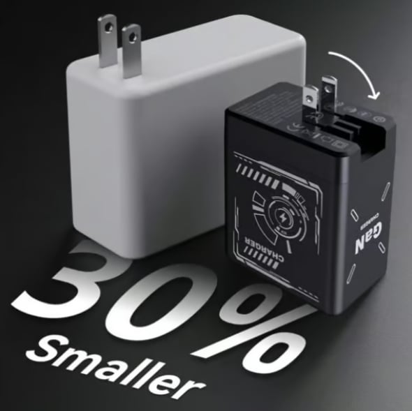 2-in-1 GaN Tryzovira 3.0  Charger with Retractable Cables