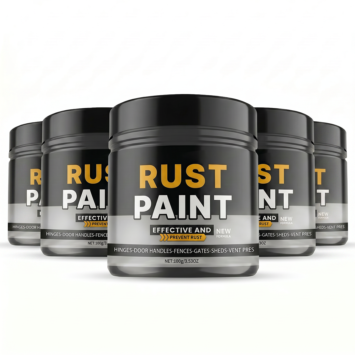 Gray Waterproof, UV-Resistant, Wear-Resistant Anti-Rust Paint with Brush