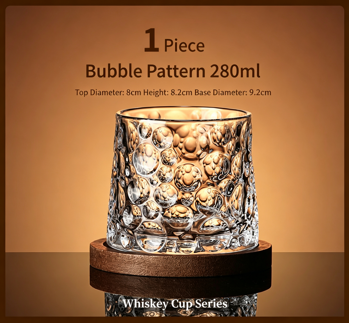 🍷Rotating Whiskey Glass with Wooden Base
