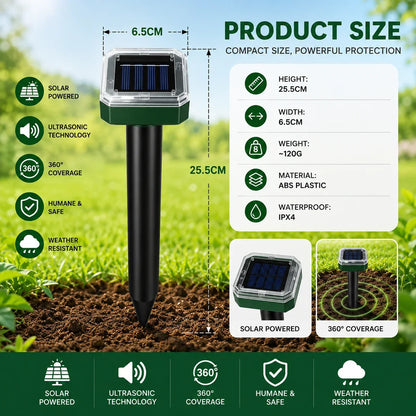 🌸Spring Sale 50% OFF☘️Solar Powered Waterproof Screw Mole Repellent