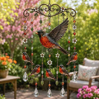 Graceful Hummingbird Crystal Wind Chime – Outdoor Garden Decor for Bird Lovers