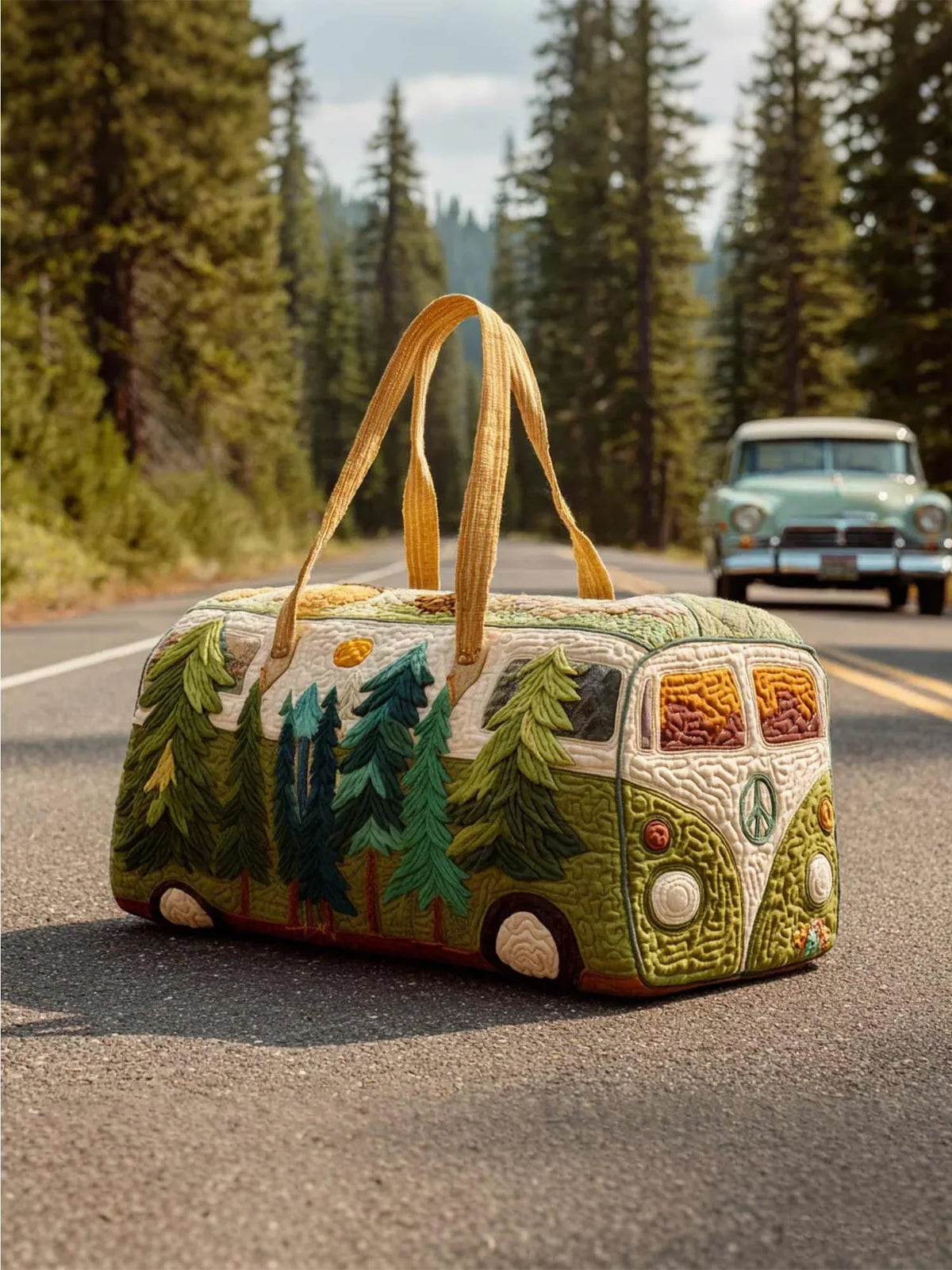 Retro Road Quilted Duffle Bag