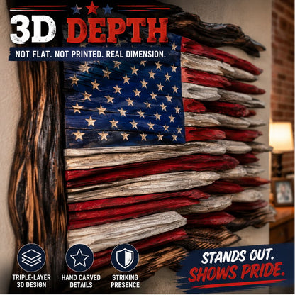 🎨🇺🇸 Handcrafted Wooden American Flag Wall Decor