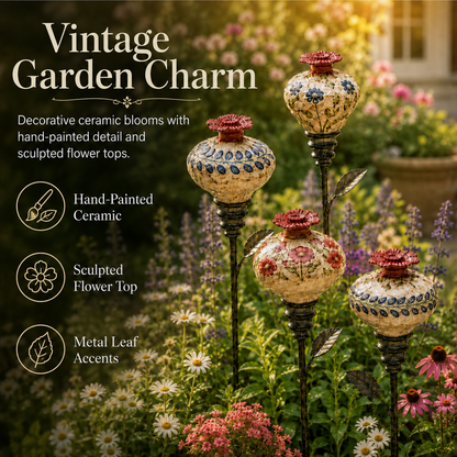 🏡Retro hummingbird feeder garden pole