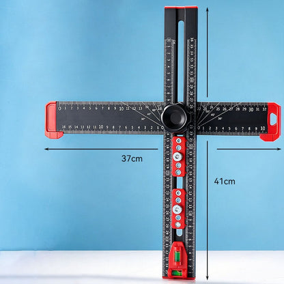 Adjustable 2 in 1 Drilling Positioning Ruler