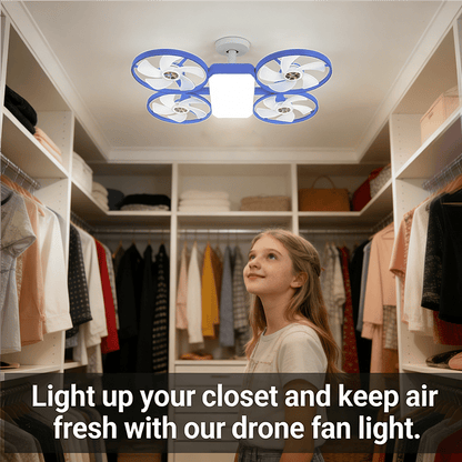 ✨ Drone-Style LED Ceiling Fan Light – Modern Lighting & Airflow in One