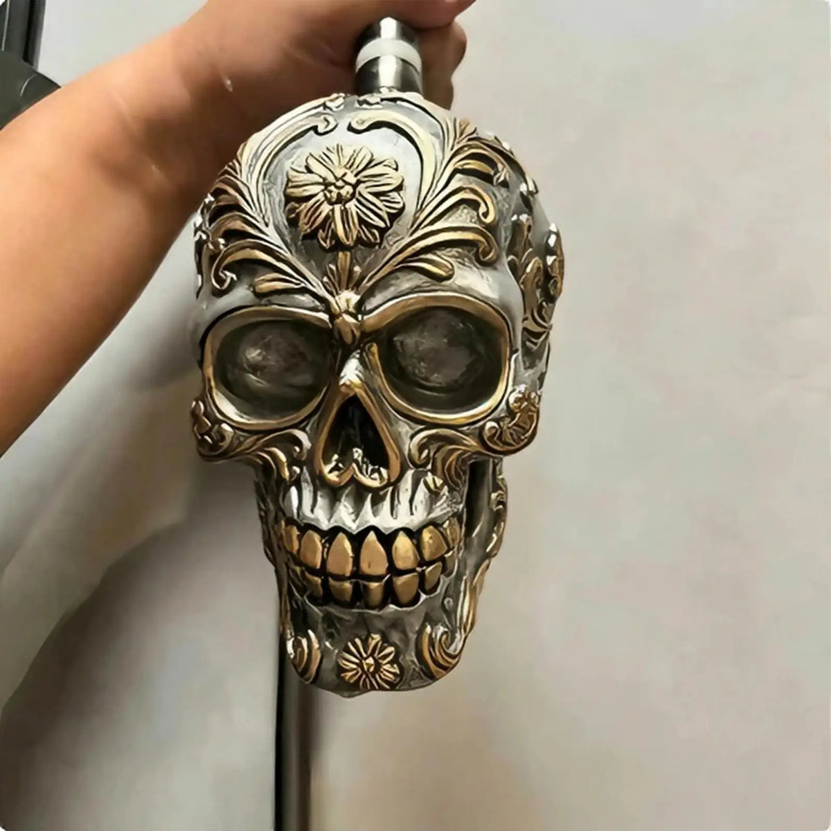 Ornate Engraved Skull High Pressure Shower Head