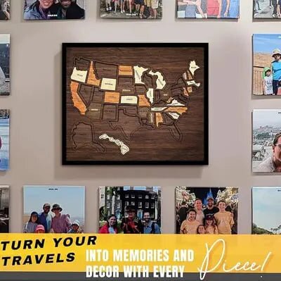 🔥🔥Limited Time 49% off – USA Wooden Travel Map Puzzle for Adventure Lovers