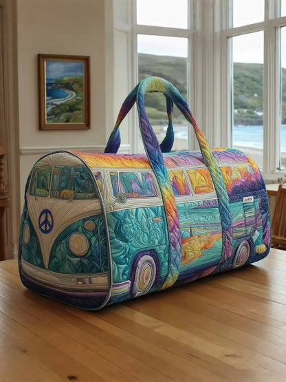 Wanderlust Wheels Quilted Duffle Bag