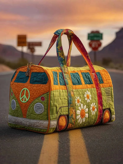 Hippie Sunflower Quilted Duffle Bag