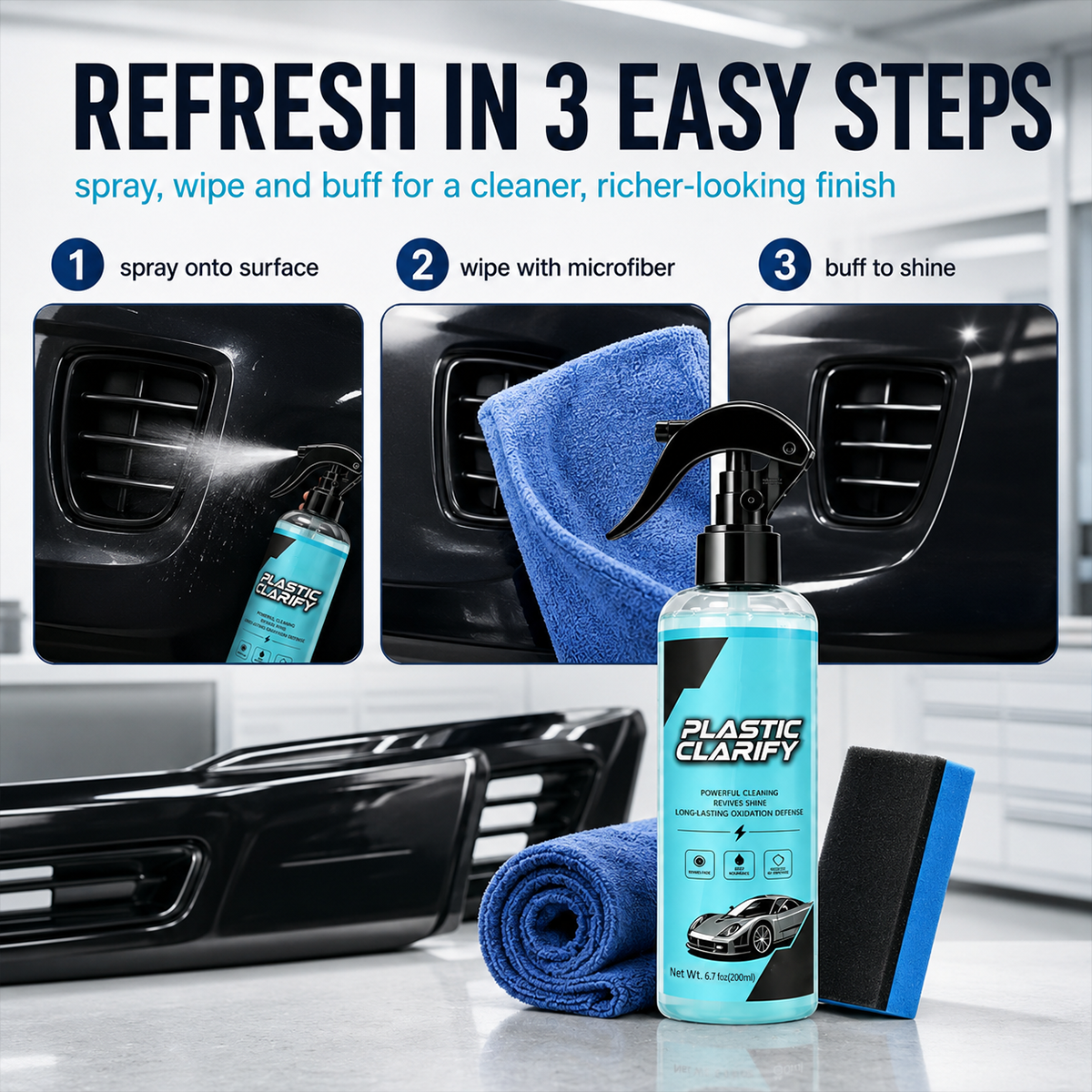 Car Plastic Trim Restorer Spray for Faded Surfaces🔥