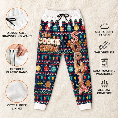 Custom Letter Unisex Sweatpants - Personalized Christmas Birthday Gifts For Mom, Dad, Brother, Sister - Merry Cookie Season
