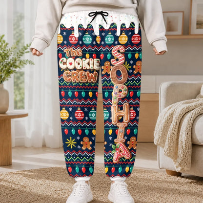 Custom Letter Unisex Sweatpants - Personalized Christmas Birthday Gifts For Mom, Dad, Brother, Sister - Merry Cookie Season