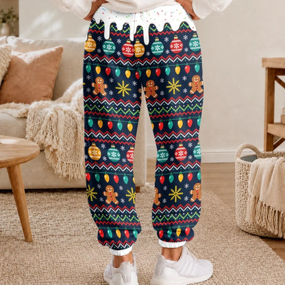 Custom Letter Unisex Sweatpants - Personalized Christmas Birthday Gifts For Mom, Dad, Brother, Sister - Merry Cookie Season