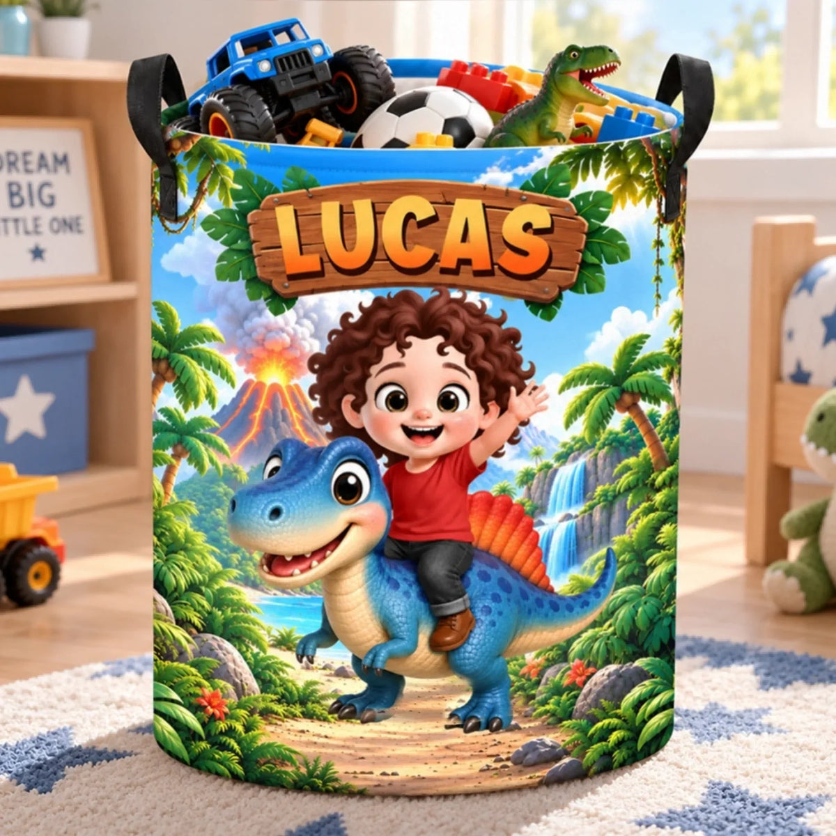 Custom Laundry Basket - Personalized Birthday Gifts For Kids - Fear The Roar