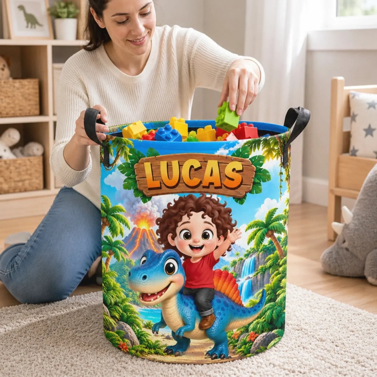Custom Laundry Basket - Personalized Birthday Gifts For Kids - Fear The Roar