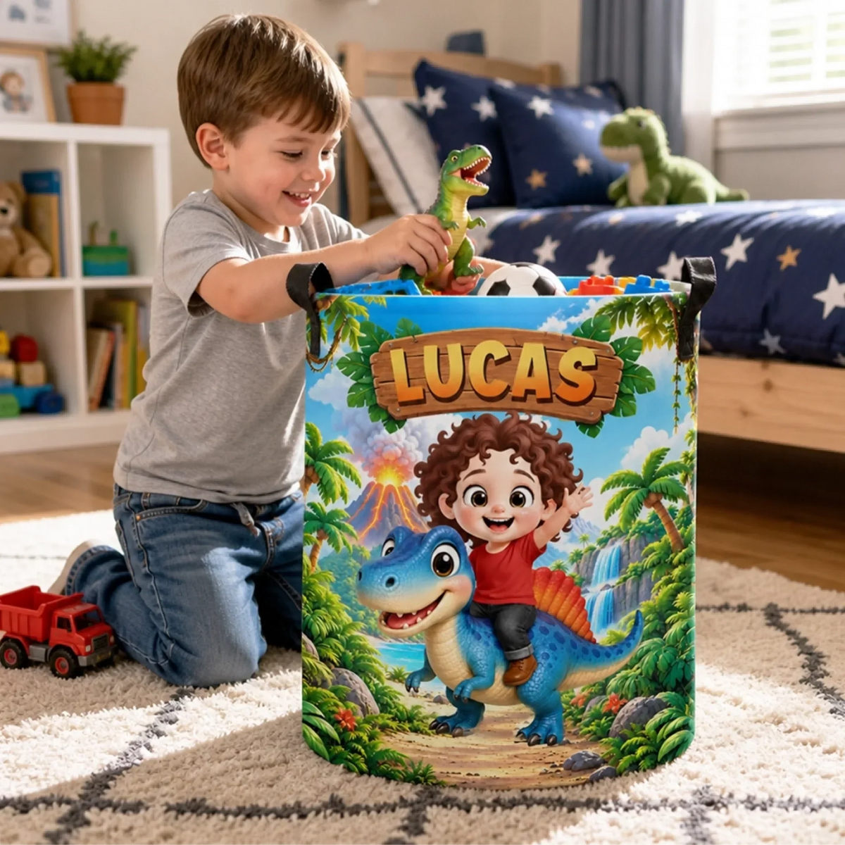 Custom Laundry Basket - Personalized Birthday Gifts For Kids - Fear The Roar