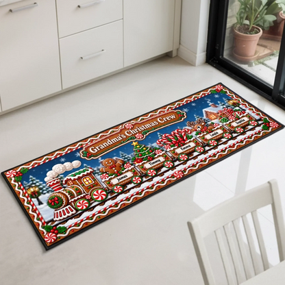 Custom Runner Rug - Personalized Christmas Birthday Gifts For Mom, Grandma - Grandma’s Holiday Squad