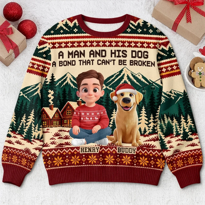 Custom Ugly Sweatshirt - Personalized Christmas Birthday Gifts For Dog Cat Lovers, Dog Dad And Mom, Cat Owners - Forever My Favorite Buddy