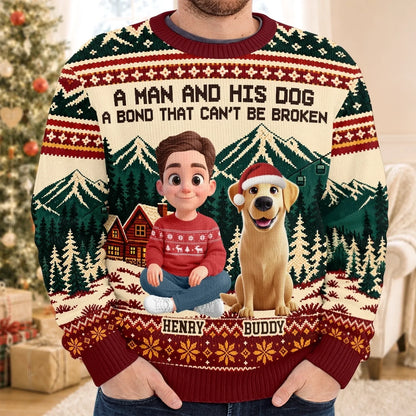 Custom Ugly Sweatshirt - Personalized Christmas Birthday Gifts For Dog Cat Lovers, Dog Dad And Mom, Cat Owners - Forever My Favorite Buddy