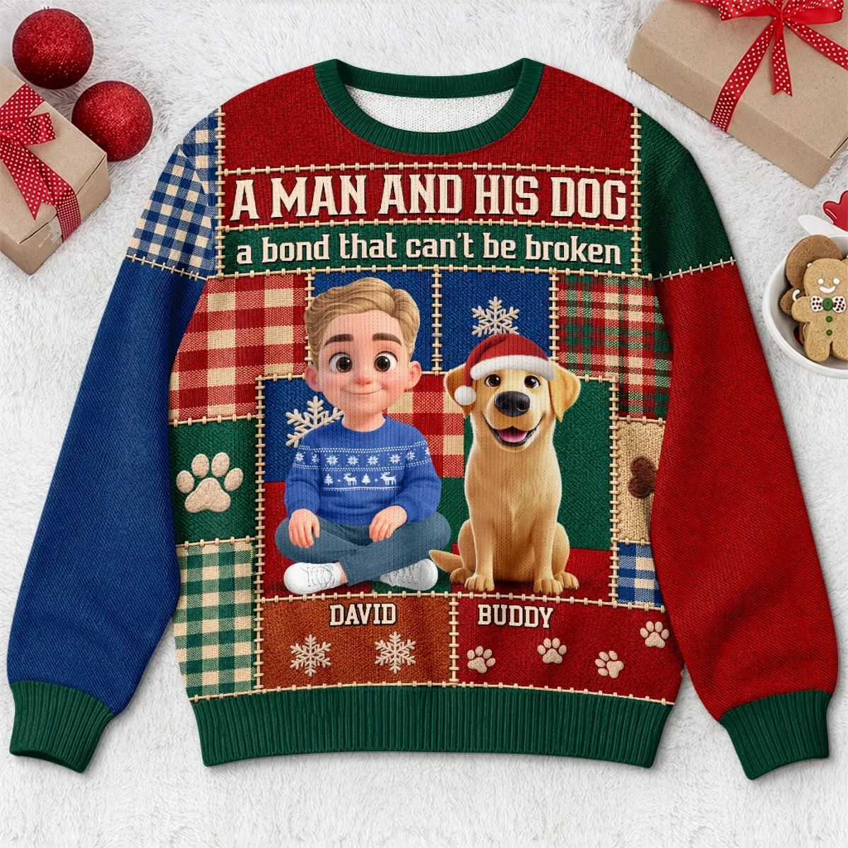 Custom Ugly Sweatshirt - Personalized Christmas Birthday Gifts For Dog Cat Lovers, Dog Dad And Mom, Cat Owners - Best Friend In Winter