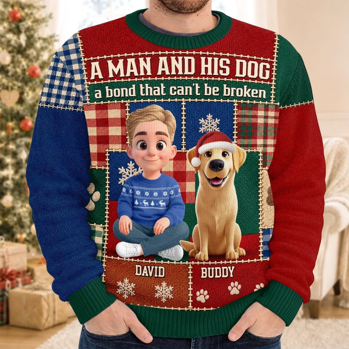 Custom Ugly Sweatshirt - Personalized Christmas Birthday Gifts For Dog Cat Lovers, Dog Dad And Mom, Cat Owners - Best Friend In Winter
