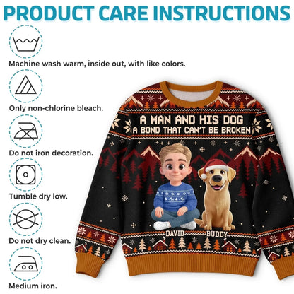 Custom Ugly Sweatshirt - Personalized Christmas Birthday Gifts For Dog Cat Lovers, Dog Dad And Mom, Cat Owners - Merry Vibes, Happy Paws