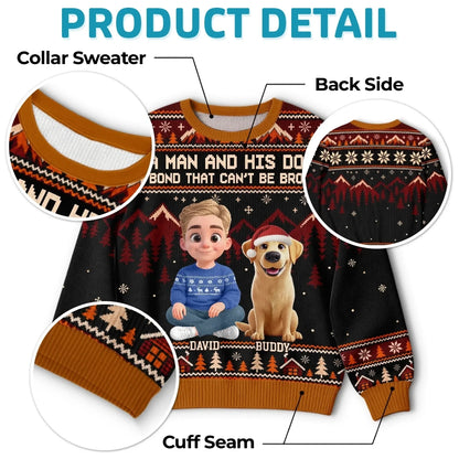 Custom Ugly Sweatshirt - Personalized Christmas Birthday Gifts For Dog Cat Lovers, Dog Dad And Mom, Cat Owners - Merry Vibes, Happy Paws