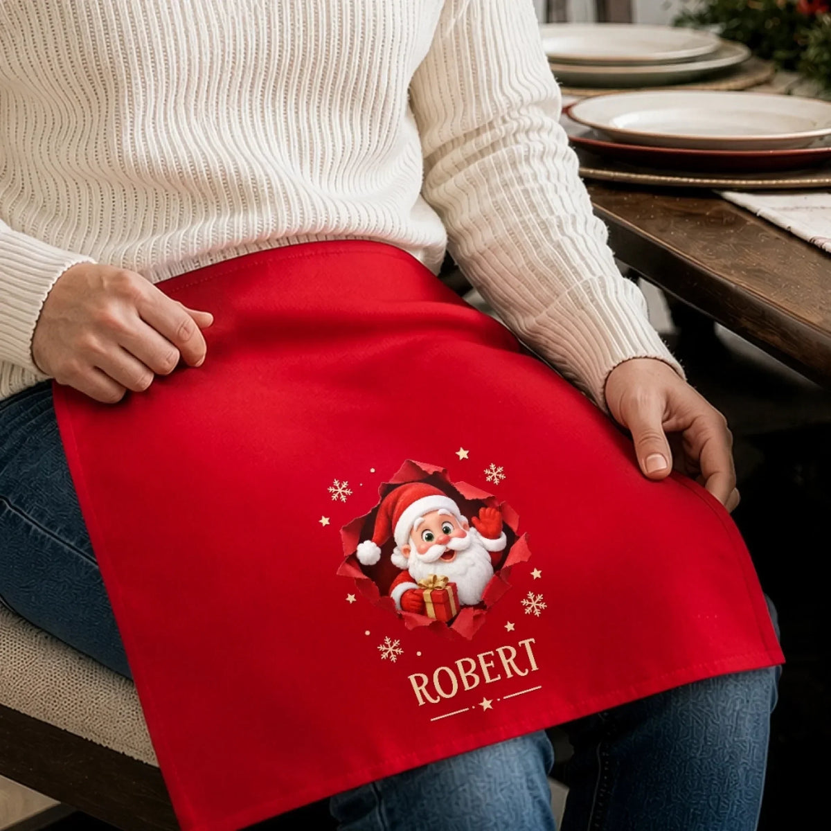 Custom Cotton Napkin - Personalized Christmas Birthday Gifts For Mom, Dad, Brother, Sister - Tis The Season To Smile