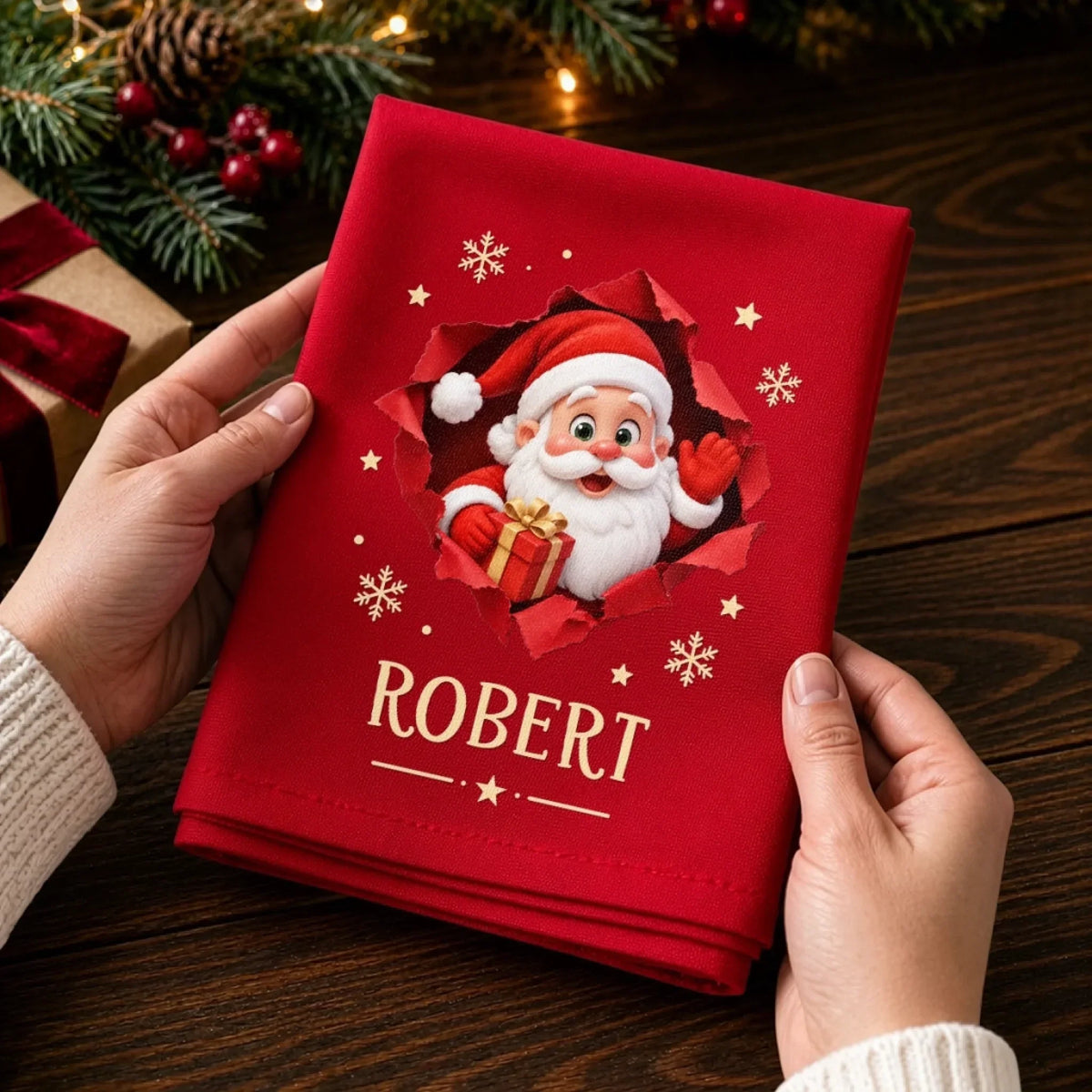 Custom Cotton Napkin - Personalized Christmas Birthday Gifts For Mom, Dad, Brother, Sister - Tis The Season To Smile