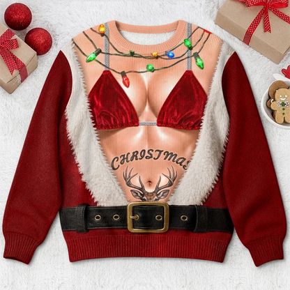 Custom Funny Ugly Sweatshirt - Personalized Christmas Birthday Gifts For Wife, Daughter, Besties, Sisters, Granddaughter, Grandma, Mom, Yourself - Merry And Extra