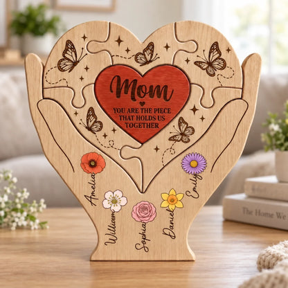 Custom Shaped Wooden Art Puzzle - Personalized Mother's Day Father's Day Birthday Gifts For Mom, Dad, Grandma, Grandpa - Where Every Piece Holds Love