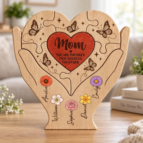 Custom Shaped Wooden Art Puzzle - Personalized Mother's Day Father's Day Birthday Gifts For Mom, Dad, Grandma, Grandpa - Where Every Piece Holds Love