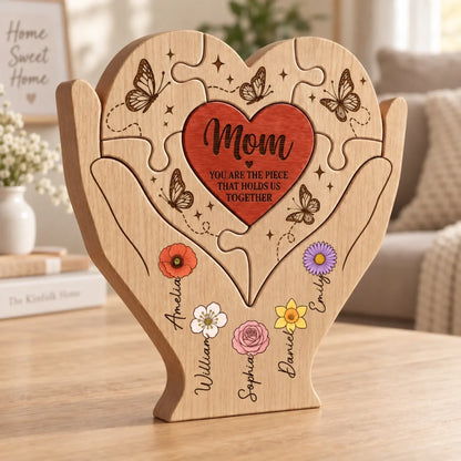 Custom Shaped Wooden Art Puzzle - Personalized Mother's Day Father's Day Birthday Gifts For Mom, Dad, Grandma, Grandpa - Where Every Piece Holds Love