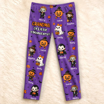Custom Pajama Pants - Personalized Halloween Gifts For Grandma, Grandpa - Spoiling My Little Monsters