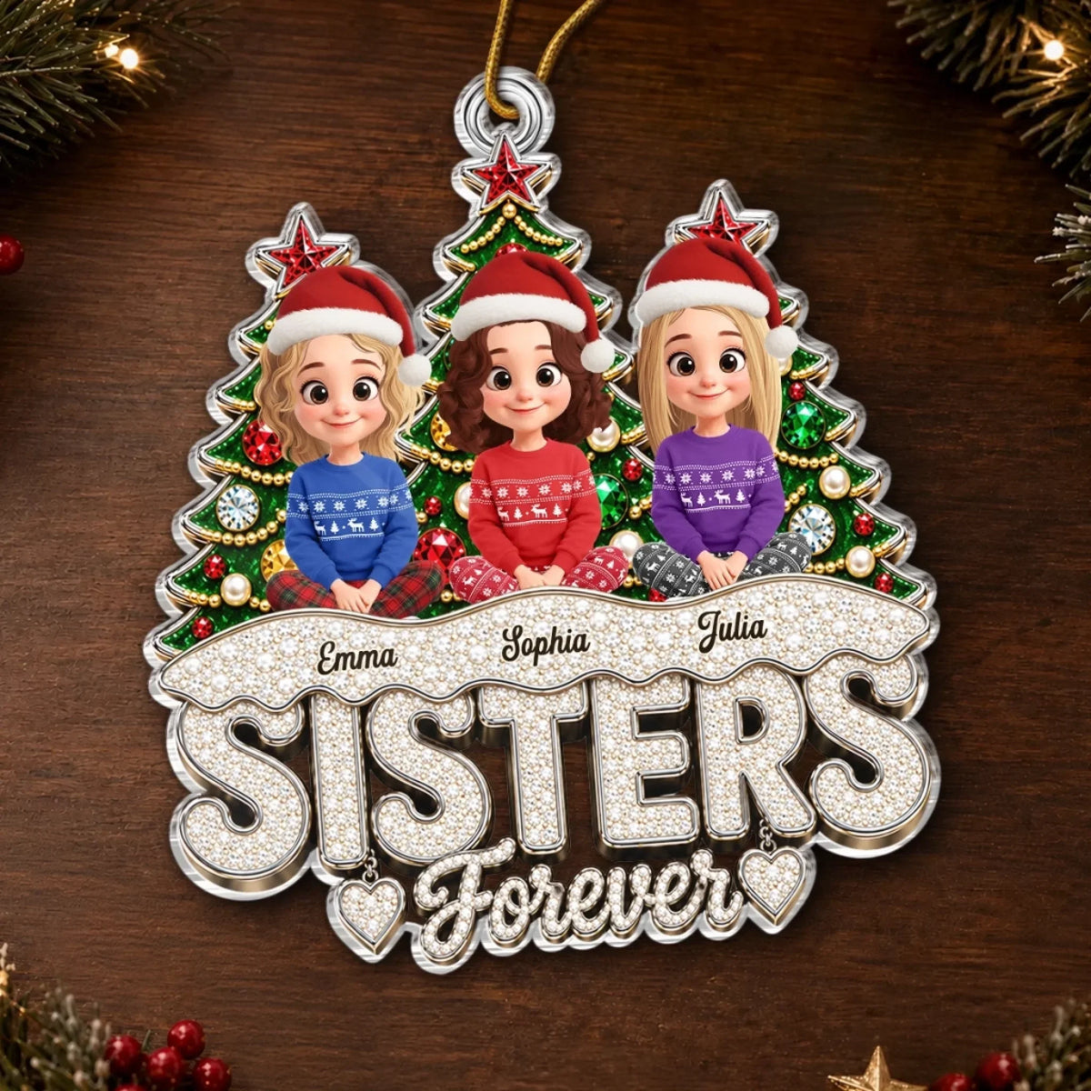 Custom Acrylic Ornament - Personalized Best Friend Christmas Birthday Gifts For Women, Besties, Sisters, BFF - Merry Times Together, Always
