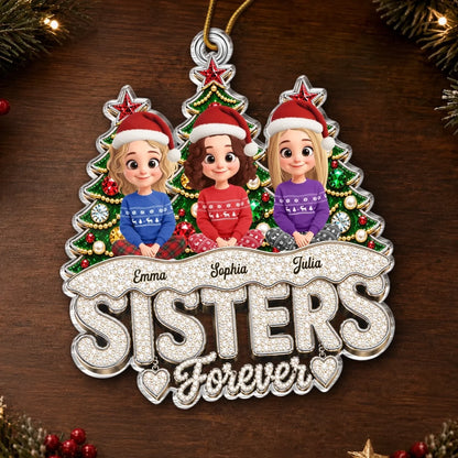 Custom Acrylic Ornament - Personalized Best Friend Christmas Birthday Gifts For Women, Besties, Sisters, BFF - Merry Times Together, Always
