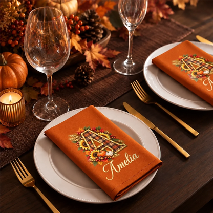 Custom Cotton Napkin - Personalized Birthday Gifts For Mom, Dad, Brother, Sister - Warm Fall Wishes To All