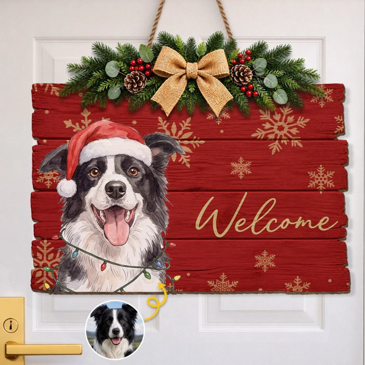 Custom Photo Wood Sign - Personalized Personalized Christmas Birthday Gifts For Dog Cat Lovers, Dog Dad And Mom, Cat Owners - Merry Tails Welcome You