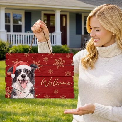 Custom Photo Wood Sign - Personalized Personalized Christmas Birthday Gifts For Dog Cat Lovers, Dog Dad And Mom, Cat Owners - Merry Tails Welcome You