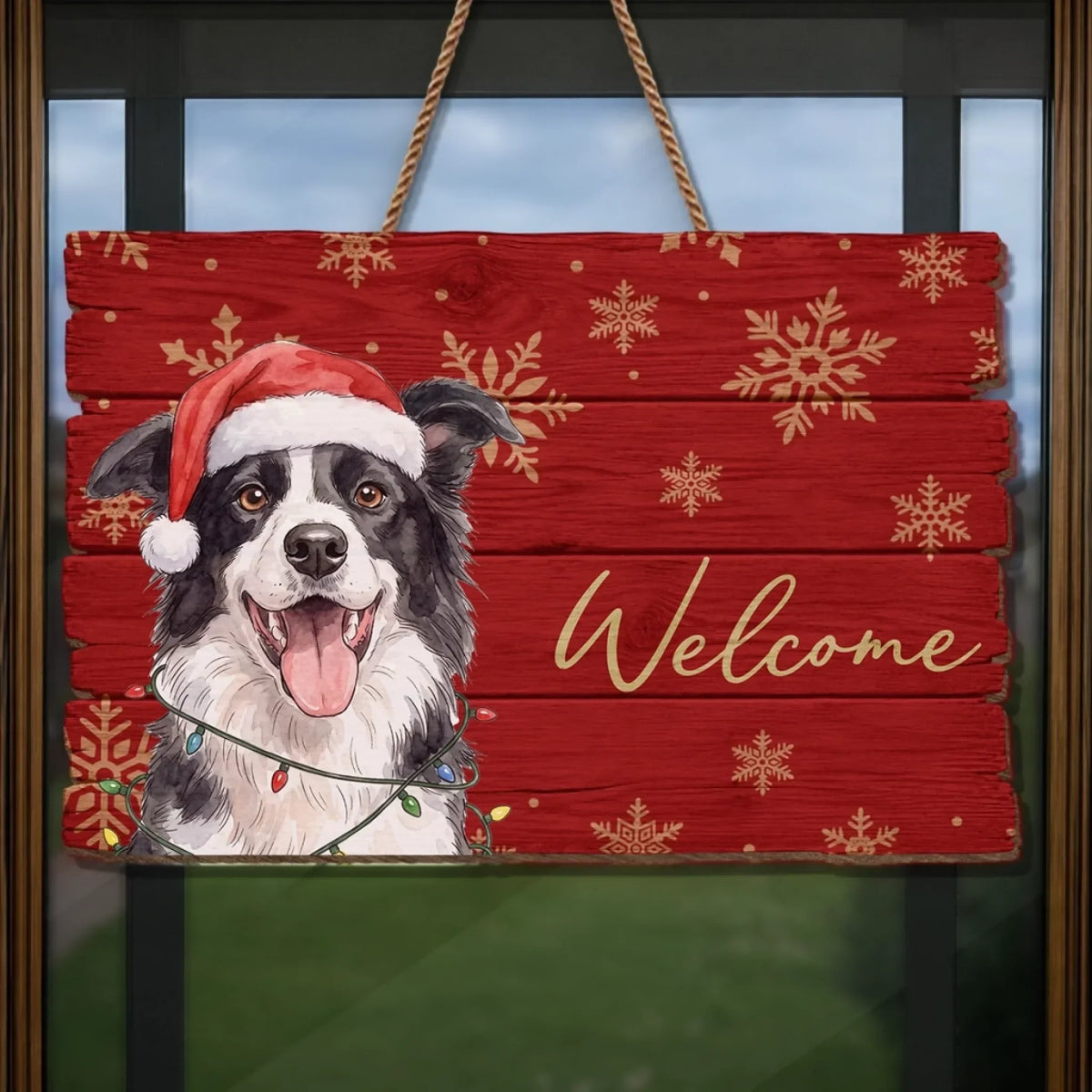 Custom Photo Wood Sign - Personalized Personalized Christmas Birthday Gifts For Dog Cat Lovers, Dog Dad And Mom, Cat Owners - Merry Tails Welcome You