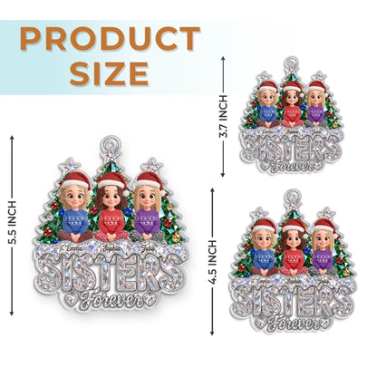 Custom Acrylic Ornament - Personalized Best Friend Christmas Birthday Gifts For Women, Besties, Sisters, BFF - Besties Under The Tree