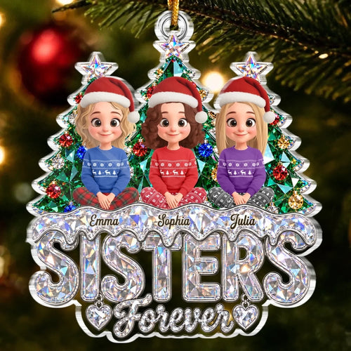 Custom Acrylic Ornament - Personalized Best Friend Christmas Birthday Gifts For Women, Besties, Sisters, BFF - Besties Under The Tree