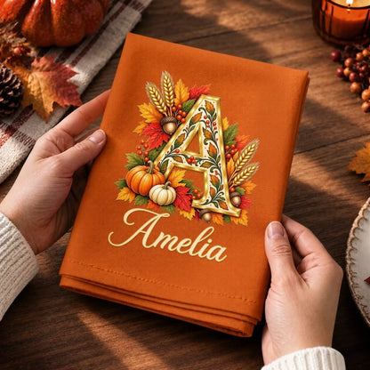 Custom Cotton Napkin - Personalized Birthday Gifts For Mom, Dad, Brother, Sister - Grateful Hearts Gather Together Today