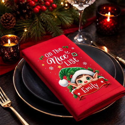 Custom Cotton Napkin - Personalized Christmas Birthday Gifts For Mom, Dad, Brother, Sister - Joy All Around